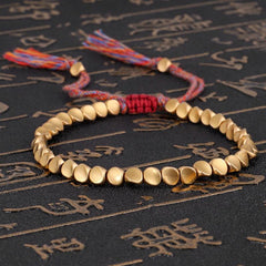 Woozu Handmade Tibetan Copper Beads Bracelet - Adjustable - dealskart.com.au