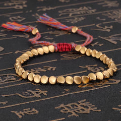 Woozu Handmade Tibetan Copper Beads Bracelet - Adjustable - dealskart.com.au