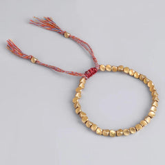 Woozu Handmade Tibetan Copper Beads Bracelet - Adjustable - dealskart.com.au