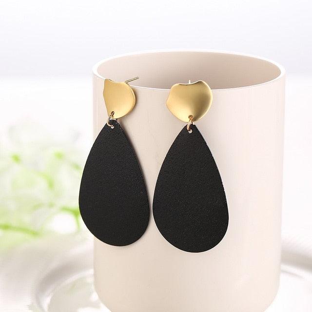 WYBU Summer Style Golden Drop Earrings For Women Geomatric Black Long Hanging Earring Triangle Bts Jewelry Earing bijouterie - dealskart.com.au