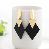 WYBU Summer Style Golden Drop Earrings For Women Geomatric Black Long Hanging Earring Triangle Bts Jewelry Earing bijouterie - dealskart.com.au