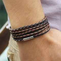 XQNI Men's Vintage Casual Leather Bracelet - Multi Strand - dealskart.com.au