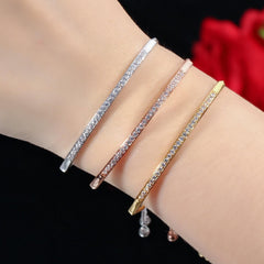 Zirconia Crystal Adjustable Bracelet - For Women, Bar Sliding - dealskart.com.au