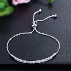 Zirconia Crystal Adjustable Bracelet - For Women, Bar Sliding - dealskart.com.au