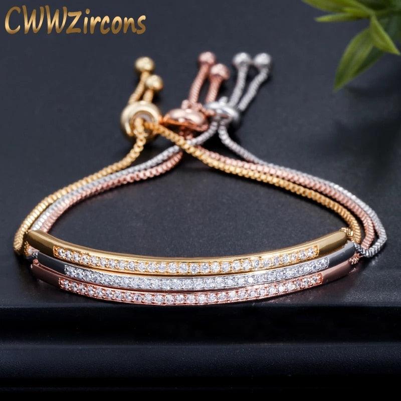 Zirconia Crystal Adjustable Bracelet - For Women, Bar Sliding - dealskart.com.au