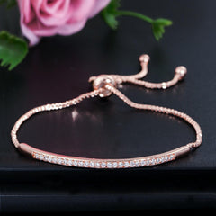 Zirconia Crystal Adjustable Bracelet - For Women, Bar Sliding - dealskart.com.au