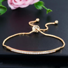 Zirconia Crystal Adjustable Bracelet - For Women, Bar Sliding - dealskart.com.au